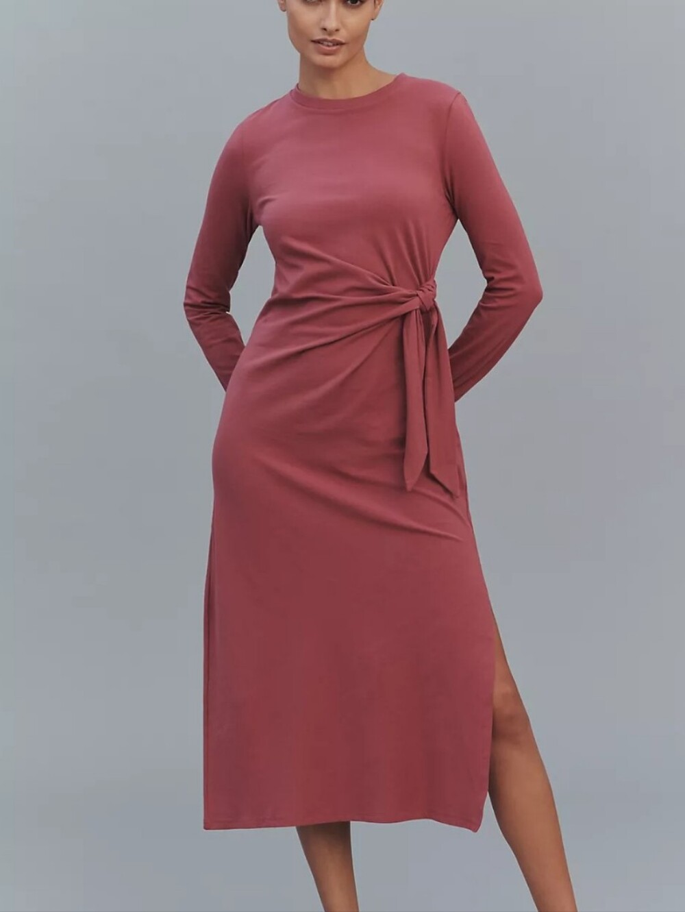 NWT Daily Practice Tie Breaker Long-Sleeve Midi Dress